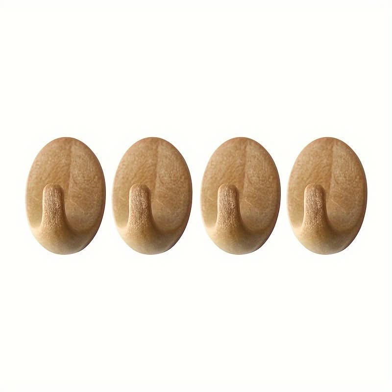 Self-Adhesive Wood-Look Wall Hooks Durable