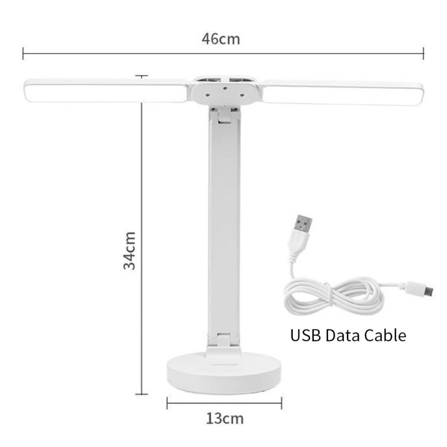 Adjustable Reading Lamp - Rechargeable Dimmable with Phone Table