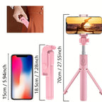 Flexible Selfie Stick with Wireless Remote Control and 360° Rotation – Compact Selfie Pole for iPhone and Travel
