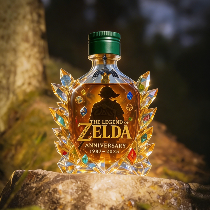 The Dazzling Legend Of Zelda 38th Anniversary 1987-2025 Whisky Bottle - A Masterpiece in Crystal & Spirit