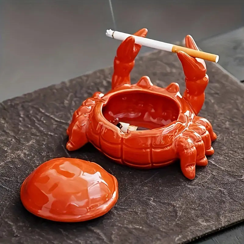 CrabbySmoke – Unique crab-shaped ashtray with lid