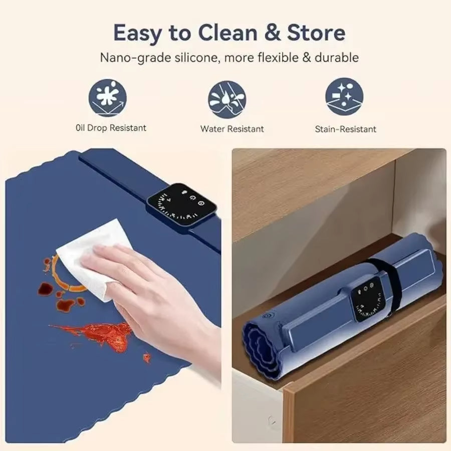 Safe Heat Roll-Up Electric Food Warmer Mat