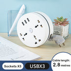 Universal storage round power strip
