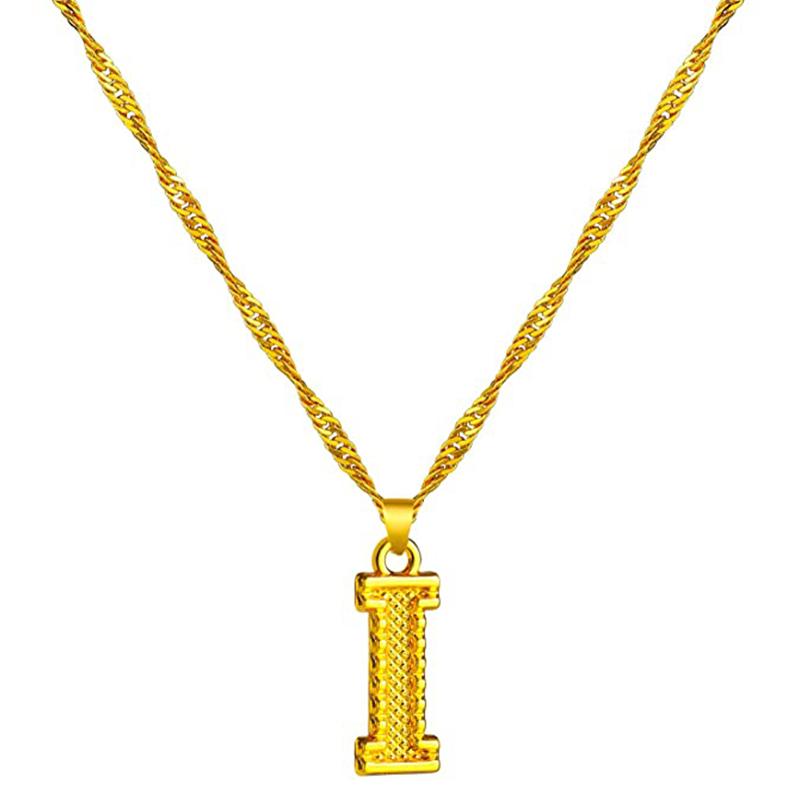 18K gold-plated initial letter necklace
