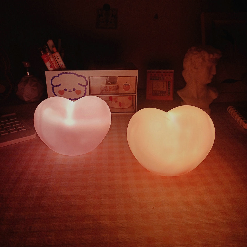 LuvSphere Silicone LED Night Light | Heart-Shaped Design | Table Lamp | Warm Mood Light | Decorative