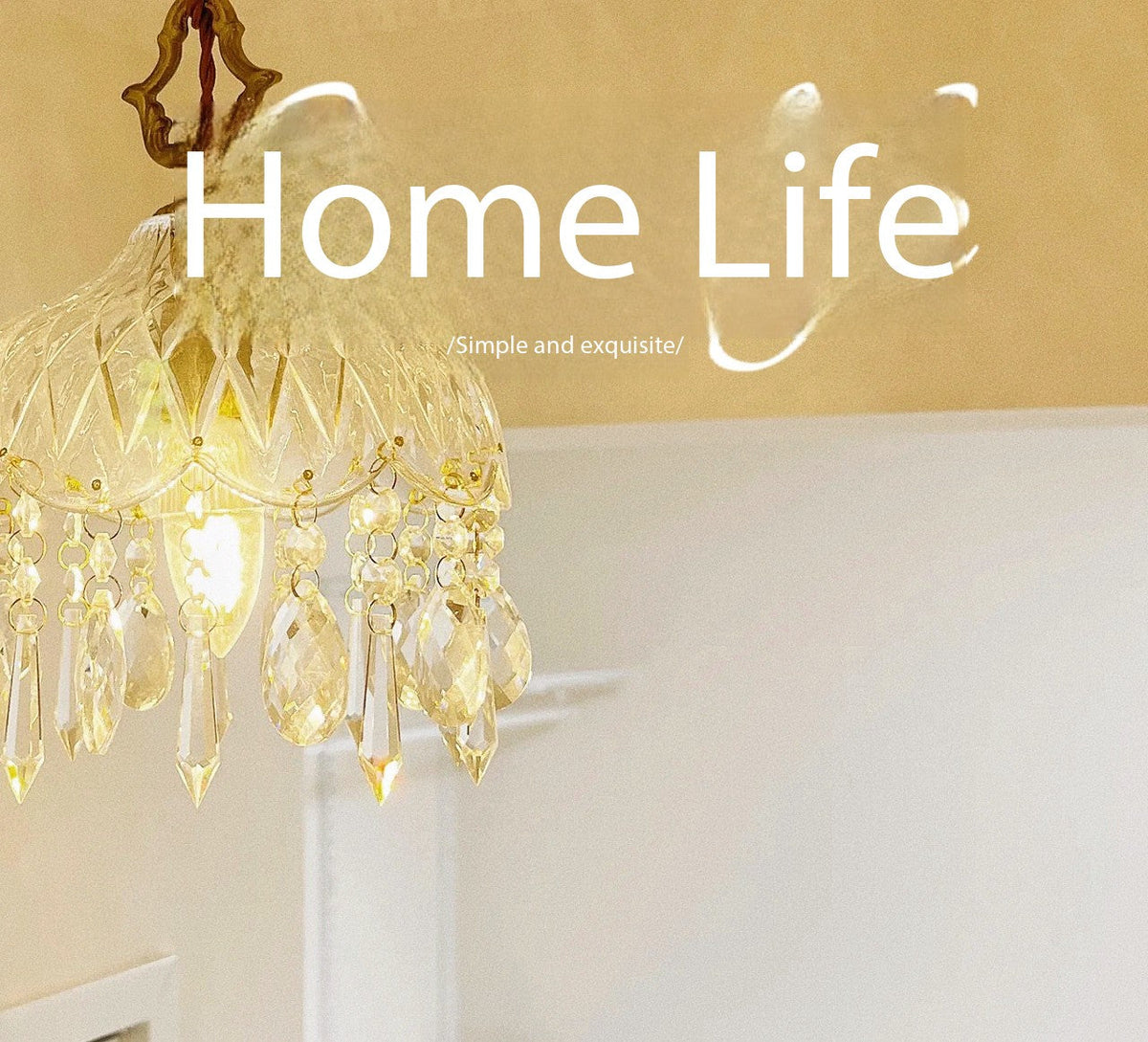 Large Brass Crystal Chandelier