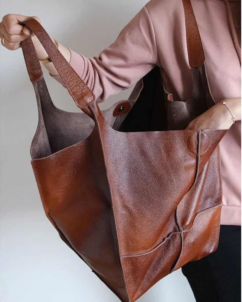 Chic & Sustainable Leather Bag with Large Capacity - Elegant, Versatile Women's Handbag