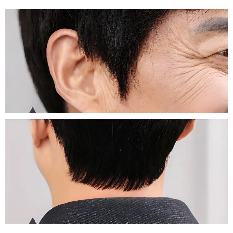 Natural full medium-length hair wig