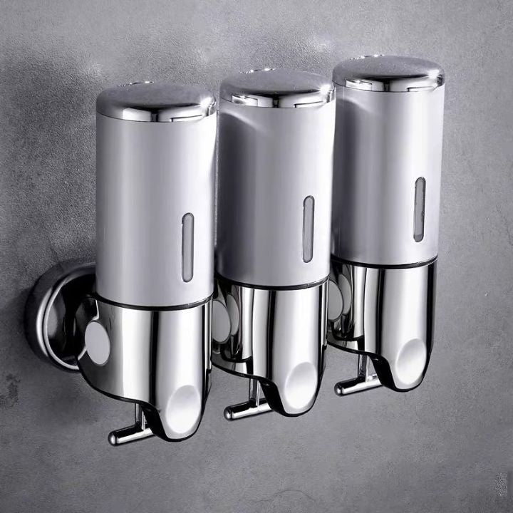 Wall Mounted Soap Dispenser | SudsStation Bathroom Organizer | Stainless Steel & ABS | 16.9 fl oz | Set of 1–3