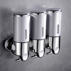 Wall Mounted Soap Dispenser | SudsStation Bathroom Organizer | Stainless Steel & ABS | 16.9 fl oz | Set of 1–3