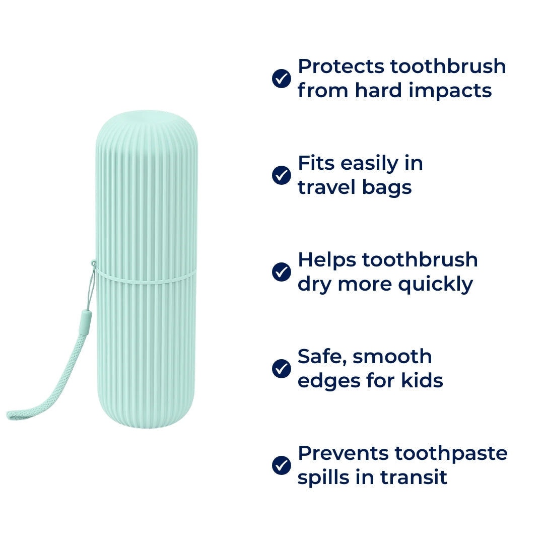 Mouthwash Cup Included – Compact Dust‑proof Design – Hygienic Oral Care for Travel & Holidays