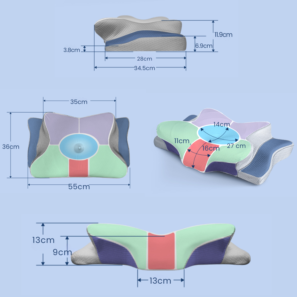 Memory Foam Pillow for Ultimate Comfort – Sleeping Pillow with Ergonomic Butterfly Design for Deep Rest & All-Night Support