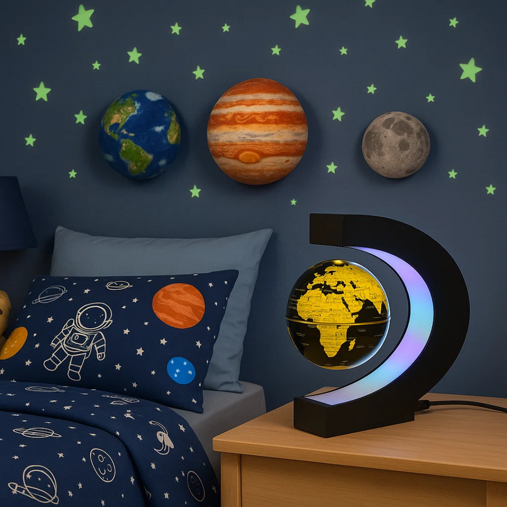 AstroGlobe LED World Globe – Floating Globe Lamp with Magnetic Suspension