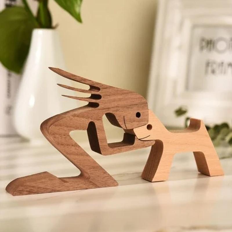 Animal Lover Wooden Sculpture Table Decoration