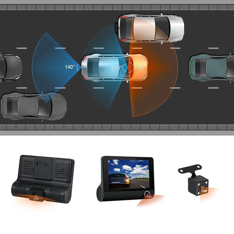 Tachograph with 3 HD lenses