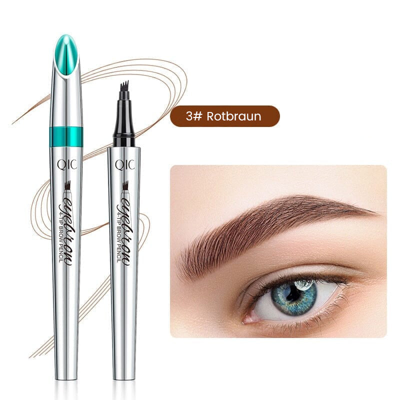 Waterproof 3D Eyebrow Pencil with 4 Fork Tips