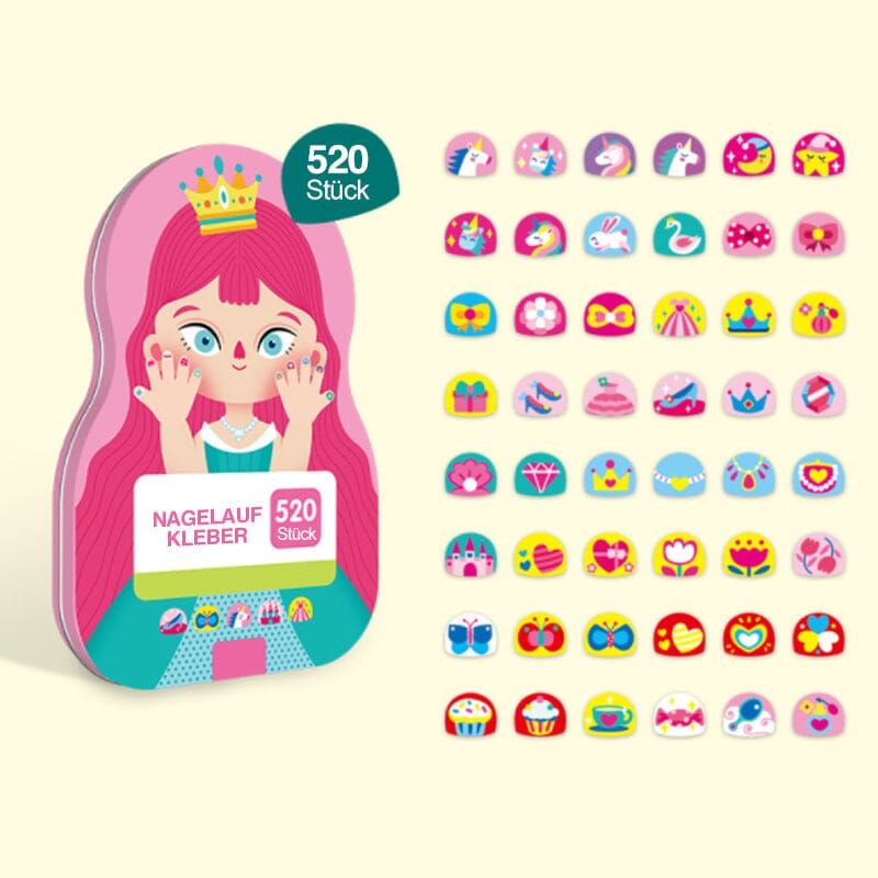 Nail Sticker Set for Kids (520 Pieces)