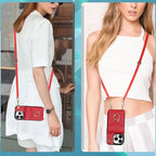 Leather Wallet Case with Ring & Lanyard for iPhone