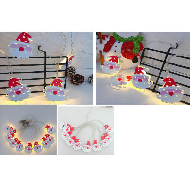 Battery-Powered LED Christmas String Lights with 10 or 20 Bells and Elk Designs