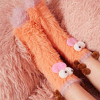 Coral velour three-dimensional original socks