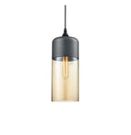 Hand-Blown Glass & Wood Pendant Light Adjustable