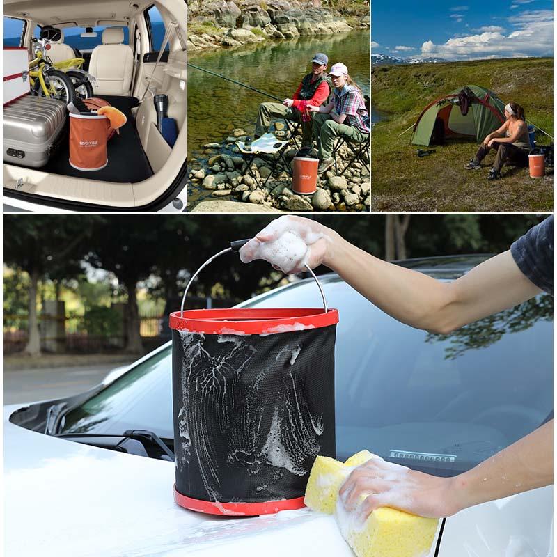 Foldable portable bucket for outdoor fishing