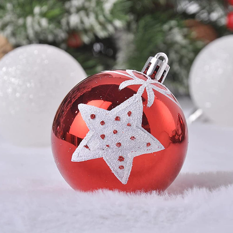 Christmas Ball Ornaments with Hanging Hooks, Multi-Piece Sets