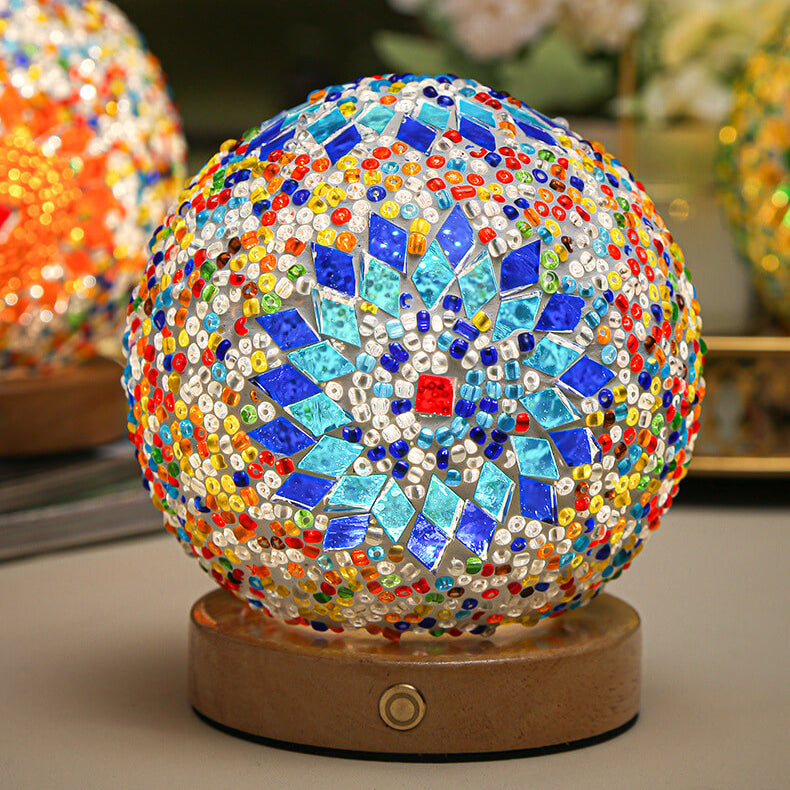 BohoGlow – Atmospheric Wooden & Glass Lamp