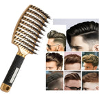 Quick Knot‑Free Detangling – Nylon Bristles with Scalp Massage Tips – For Thick or Curly Hair