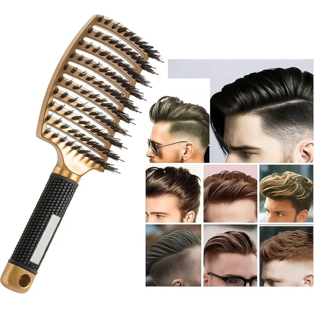 Quick Knot‑Free Detangling – Nylon Bristles with Scalp Massage Tips – For Thick or Curly Hair