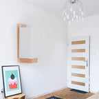 Modern minimalist solid wood square glass column 1-light wall sconces lamp
