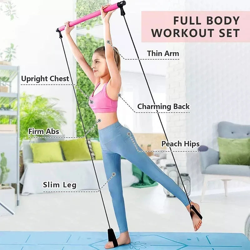 Multi-Functional Pilates Bar – Home Gym & Resistance Training Kit