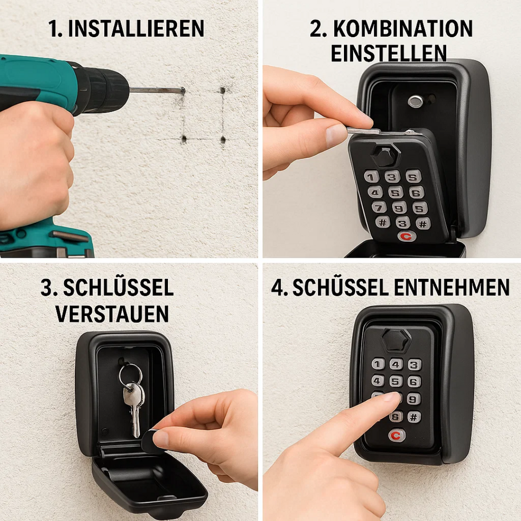 KeyGuard Outdoor Safe – Weatherproof Wall-Mounted Key Box