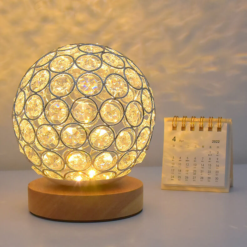 Modern Minimalistic Round USB Rechargeable LED Night Light Table Lamp