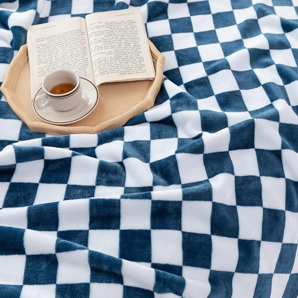 Stylish blanket in checkered pattern for your home