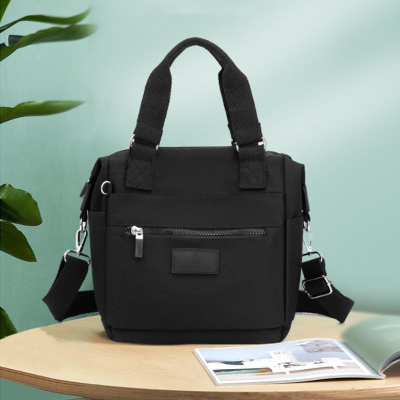 Waterproof Nylon Crossbody Bag with 7 Pockets and Adjustable Shoulder Strap