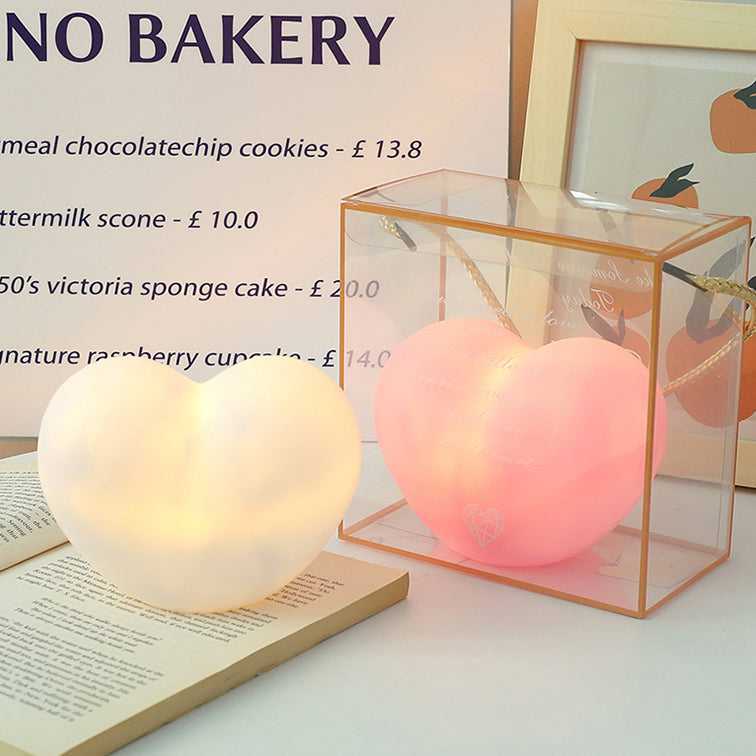 LuvSphere Silicone LED Night Light | Heart-Shaped Design | Table Lamp | Warm Mood Light | Decorative