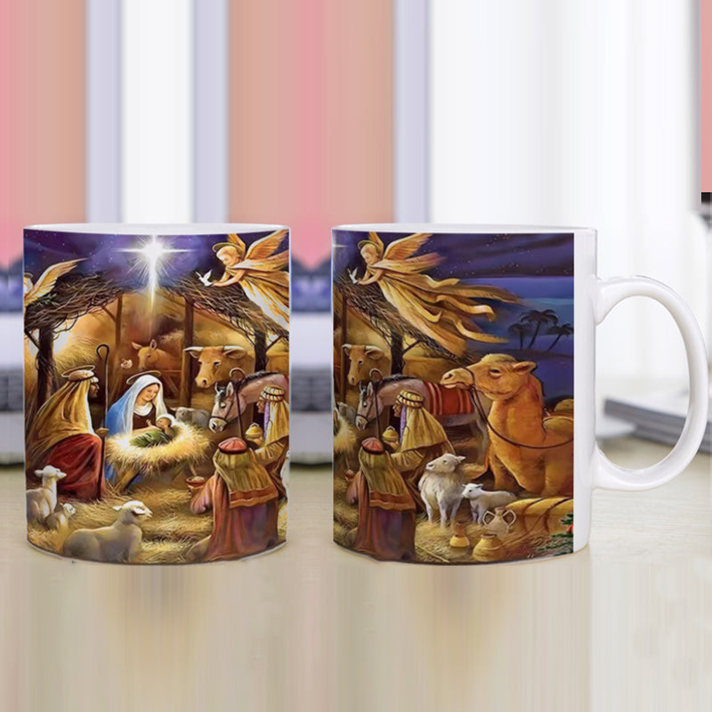 Vintage Christmas Nativity Scene Mug