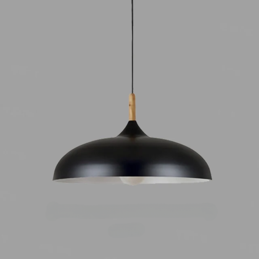 Oak Pendant Light with Minimalist Design for Dining or Living Room