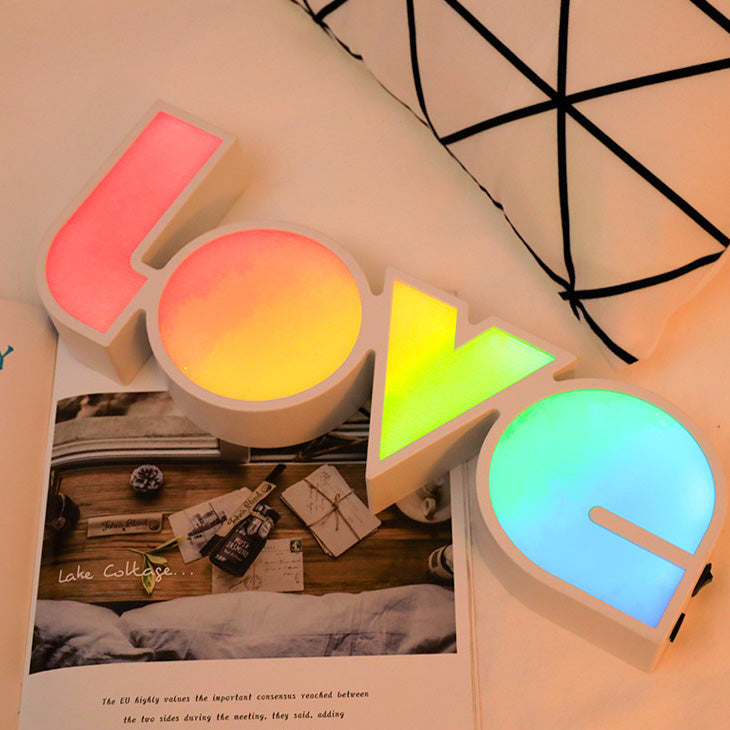 Modern Art Deco waterproof PS LOVE letters LED table lamp for the bedroom