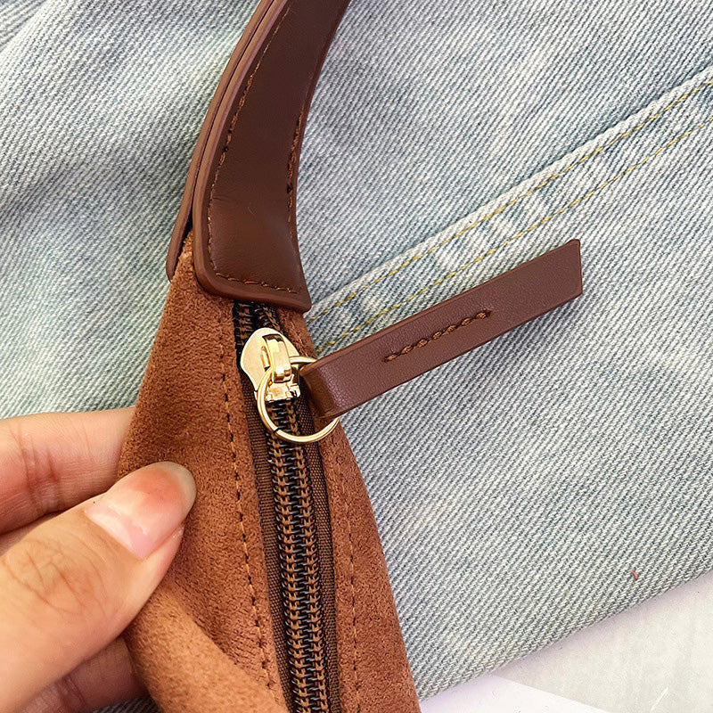 Suede messenger bag with large capacity