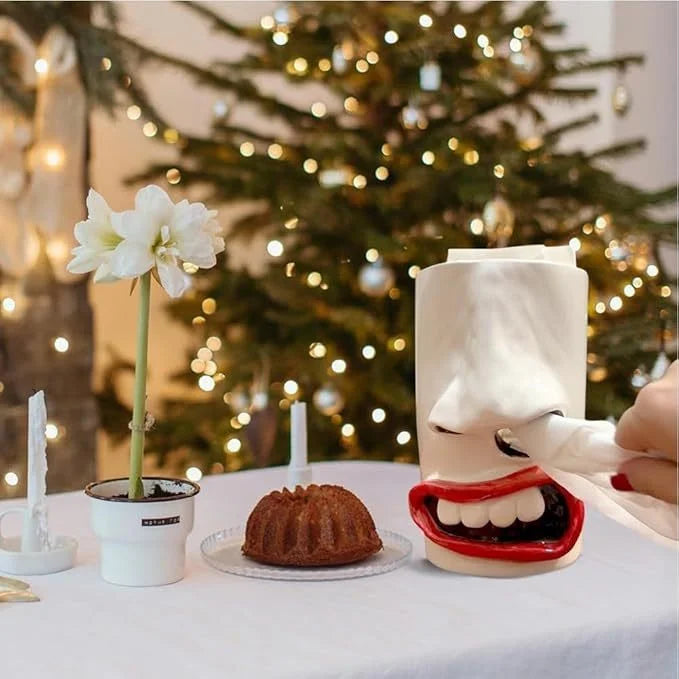 Funny Tissue Box Holder | Handmade Face Design with Nose Dispenser | Quirky Home & Office Decor