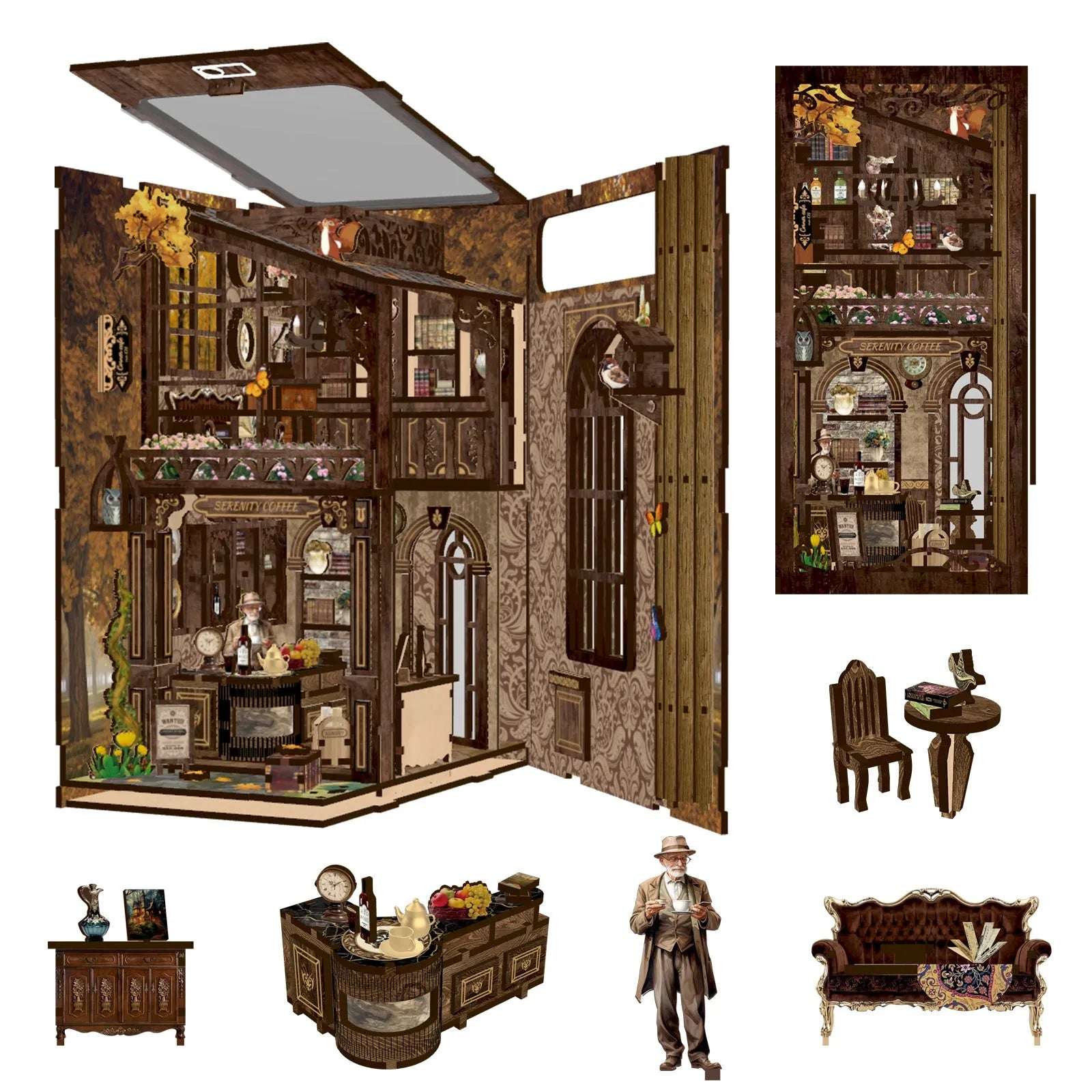 Serenity Coffee House DIY Book Nook Kit