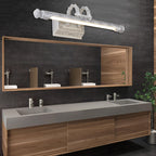 Vintage LED Wall Light with Metal Shade White Etched Tube Vanity Wall Light for Bathroom, 20.5"/23.5" Width