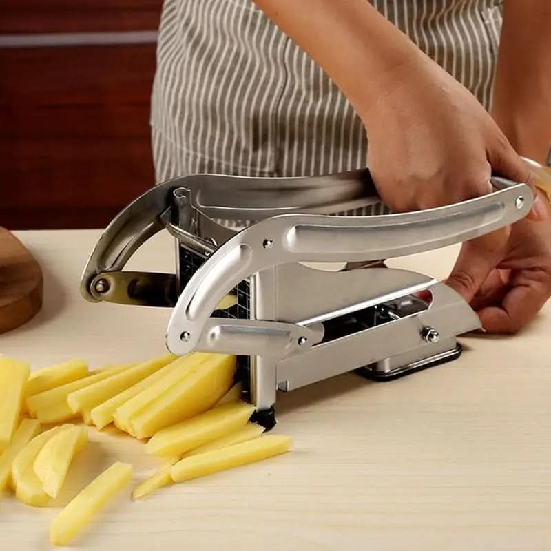 SmartFries Stainless Steel French Fry Cutter – 3 Blade Sizes