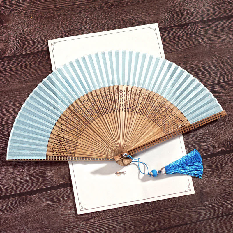 Hand fan made of bamboo silk