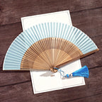 Hand fan made of bamboo silk