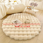 Round fluffy rug for stylish rooms – Soft rug for living room & bedroom