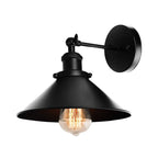 Metallic Cone Wall Lamp Light Loft Style 1 Light Living Room Adjustable Wall Mount Light in Black, 2 Pack
