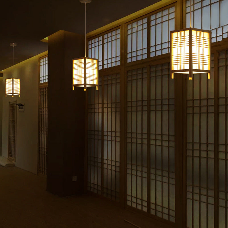 Traditional Japanese Lantern Made of Wood